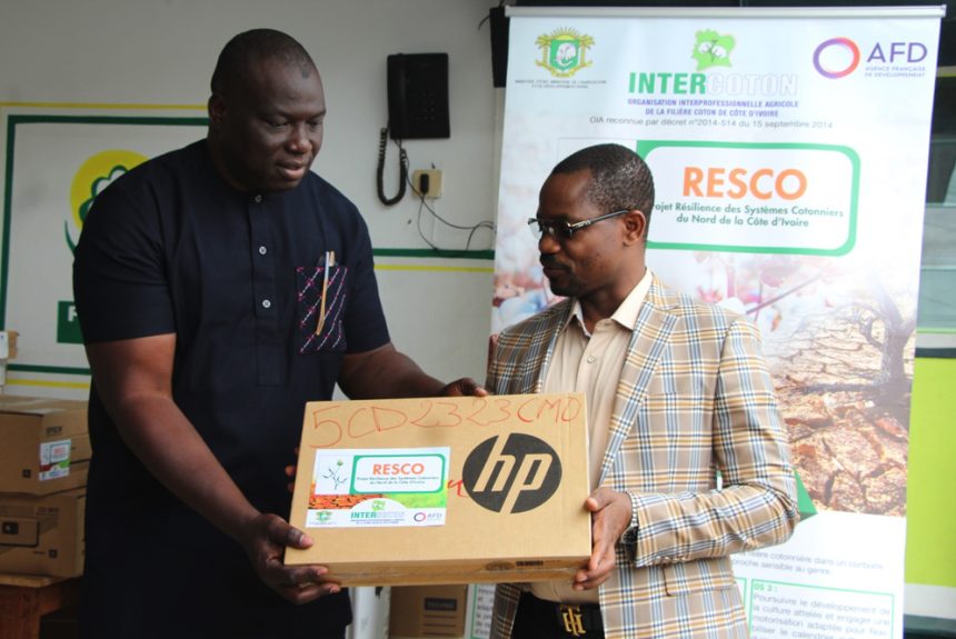 Projet RESCO: la Fédération des Producteurs de Coton de Côte d’Ivoire (FPC-CI) reçoit du matériel informatique et des fournitures de bureau de INTERCOTON